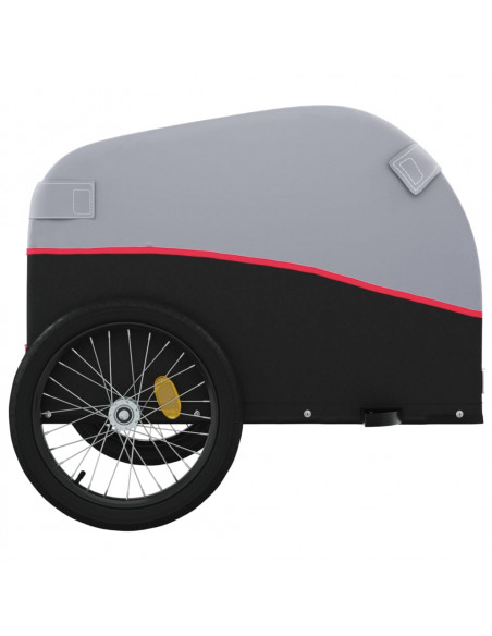 Rimorchio da Bici Nero e Rosso 45 kg in Ferro
