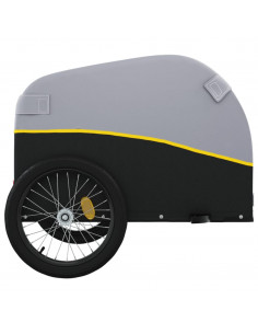 Rimorchio da Bici Nero e Giallo 45 kg in Ferro 2