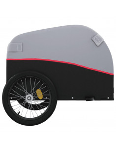 Rimorchio da Bici Nero e Rosso 45 kg in Ferro 2