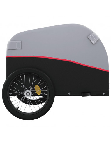 Rimorchio da Bici Nero e Rosso 45 kg in Ferro