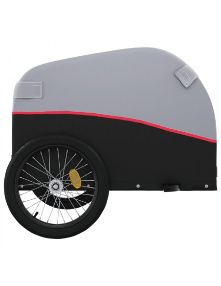 Rimorchio da Bici Nero e Rosso 45 kg in Ferro