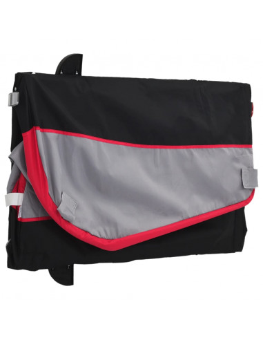 Rimorchio da Bici Nero e Rosso 45 kg in Ferro