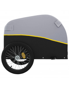 Rimorchio da Bici Nero e Giallo 45 kg in Ferro 2