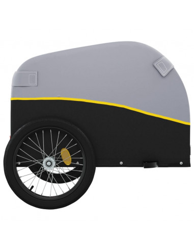 Rimorchio da Bici Nero e Giallo 45 kg in Ferro