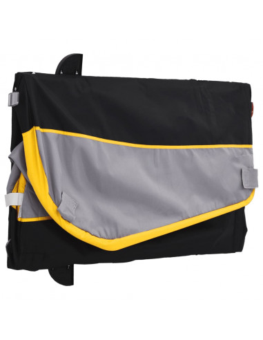 Rimorchio da Bici Nero e Giallo 45 kg in Ferro