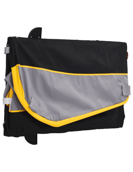 Rimorchio da Bici Nero e Giallo 45 kg in Ferro