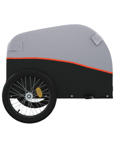 Rimorchio da Bici Nero e Arancione 45 kg in Ferro