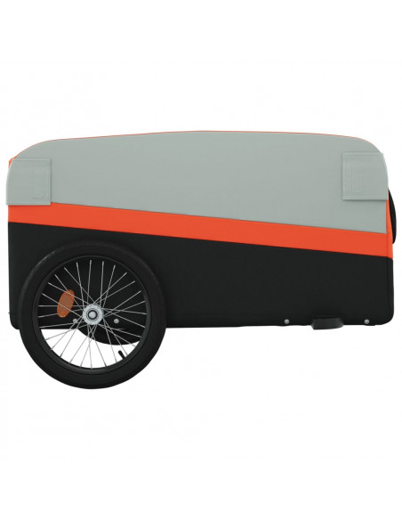 Rimorchio da Bici Nero e Arancione 45 kg in Ferro