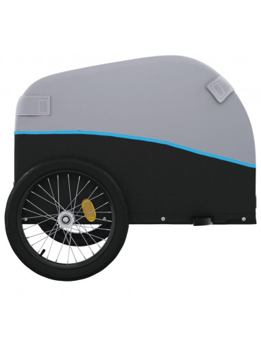 Rimorchio da Bici Nero e Blu 45 kg in Ferro