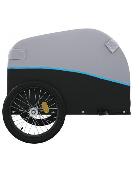 Rimorchio da Bici Nero e Blu 45 kg in Ferro