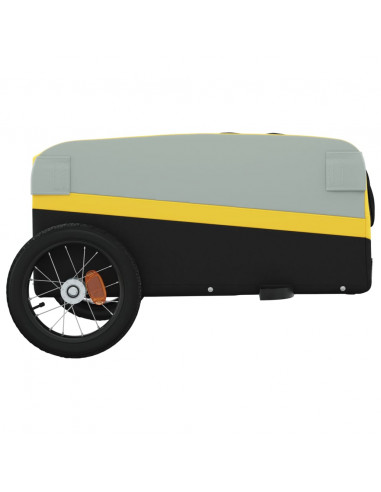 Rimorchio da Bici Nero e Giallo 30 kg in Ferro