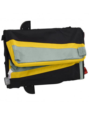 Rimorchio da Bici Nero e Giallo 30 kg in Ferro
