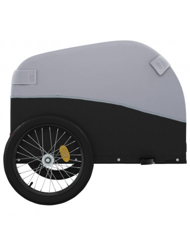 Rimorchio da Bici Nero e Grigio 45 kg in Ferro