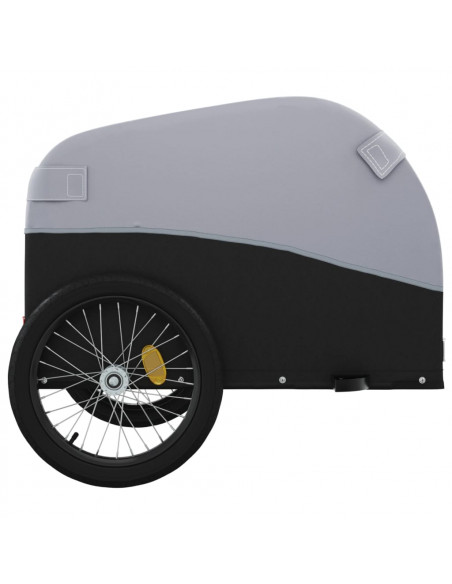 Rimorchio da Bici Nero e Grigio 45 kg in Ferro