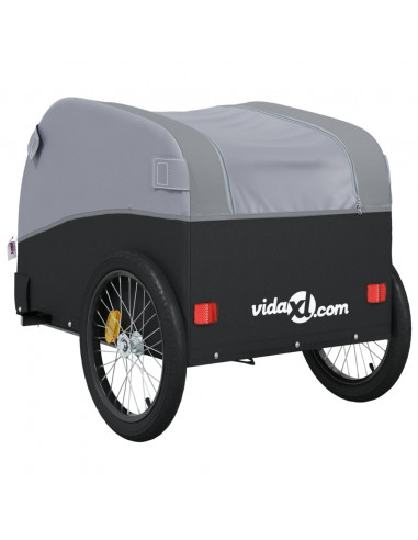 Rimorchio da Bici Nero e Grigio 45 kg in Ferro
