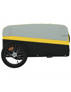 Rimorchio da Bici Nero e Giallo 45 kg in Ferro 2
