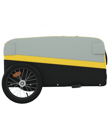 Rimorchio da Bici Nero e Giallo 45 kg in Ferro