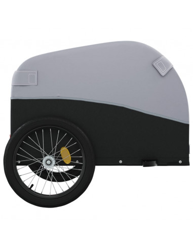 Rimorchio da Bici Nero e Grigio 45 kg in Ferro