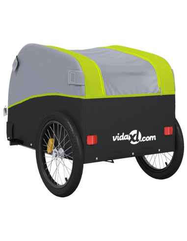 Rimorchio da Bici Nero e Verde 45 kg in Ferro
