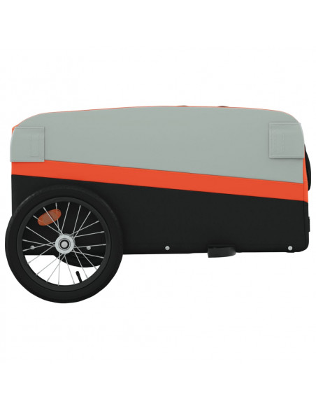 Rimorchio da Bici Nero e Arancione 45 kg in Ferro