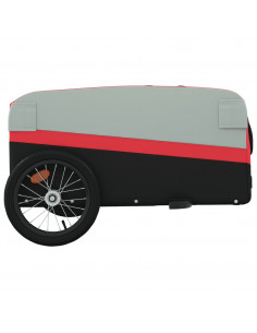 Rimorchio da Bici Nero e Rosso 45 kg in Ferro 2