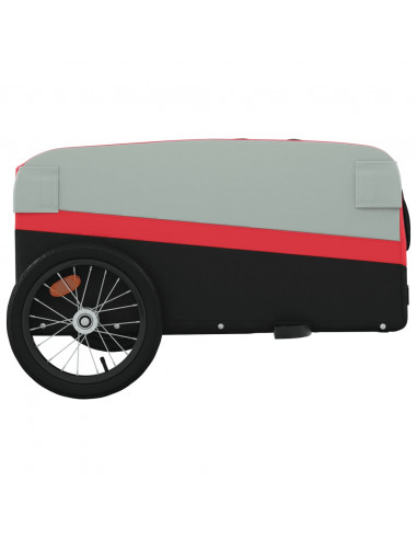 Rimorchio da Bici Nero e Rosso 45 kg in Ferro