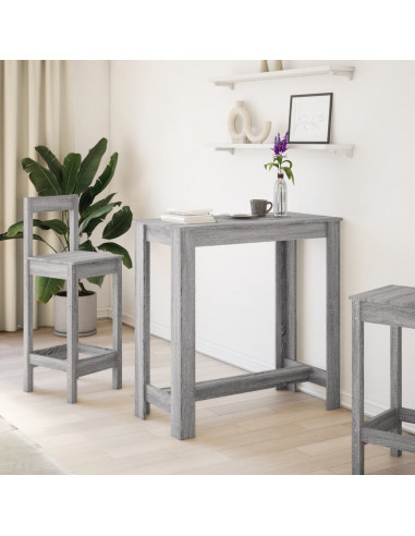 Tavolo da Bar Grigio Sonoma 102x50x103,5cm in Legno Multistrato