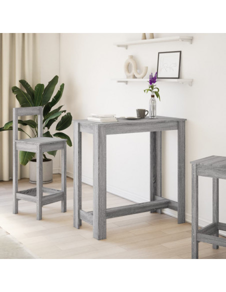 Tavolo da Bar Grigio Sonoma 102x50x103,5cm in Legno Multistrato
