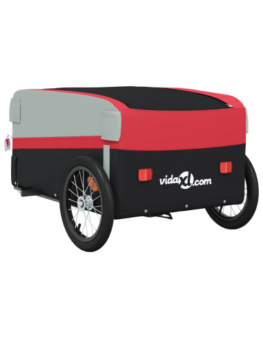 Rimorchio da Bici Nero e Rosso 45 kg in Ferro