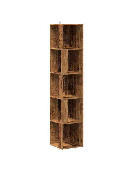 Mobile Angolare Legno Antico 33x33x165 cm in Truciolato