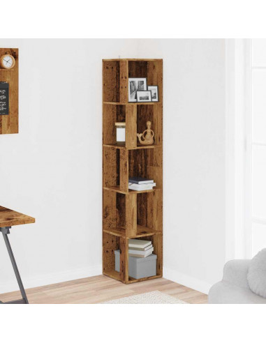 Mobile Angolare Legno Antico 33x33x165 cm in Truciolato