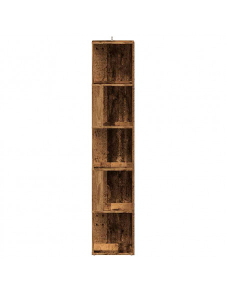 Mobile Angolare Legno Antico 33x33x165 cm in Truciolato
