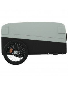 Rimorchio da Bici Nero e Grigio 45 kg in Ferro 2
