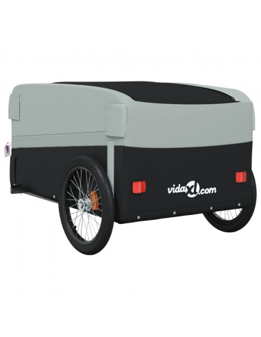 Rimorchio da Bici Nero e Grigio 45 kg in Ferro