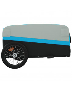 Rimorchio da Bici Nero e Blu 45 kg in Ferro 2