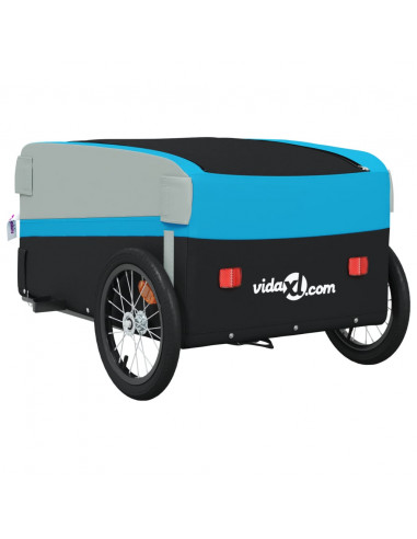 Rimorchio da Bici Nero e Blu 45 kg in Ferro