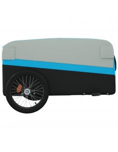Rimorchio da Bici Nero e Blu 45 kg in Ferro 2