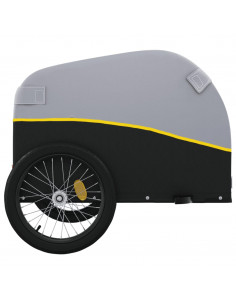 Rimorchio da Bici Nero e Giallo 30 kg in Ferro 2