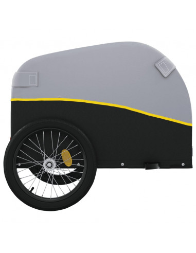 Rimorchio da Bici Nero e Giallo 30 kg in Ferro