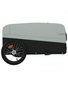 Rimorchio da Bici Nero e Grigio 45 kg in Ferro 2