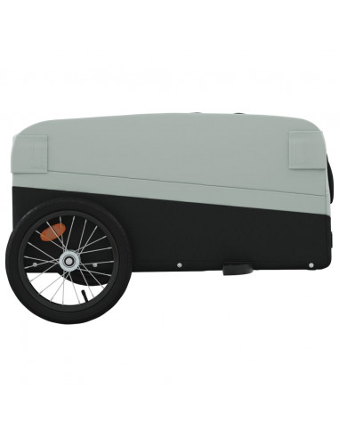 Rimorchio da Bici Nero e Grigio 45 kg in Ferro