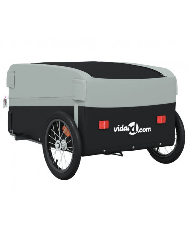 Rimorchio da Bici Nero e Grigio 45 kg in Ferro