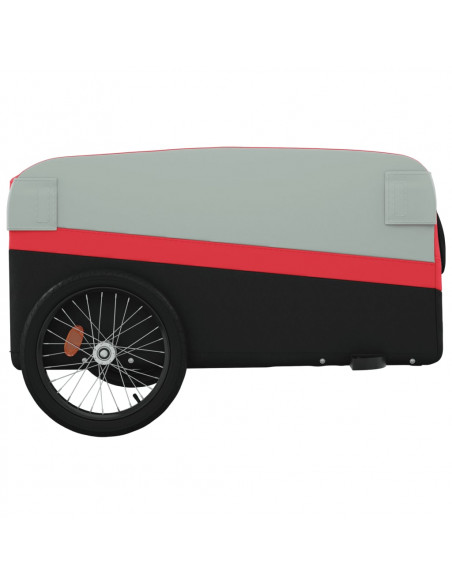 Rimorchio da Bici Nero e Rosso 45 kg in Ferro