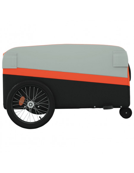 Rimorchio da Bici Nero e Arancione 45 kg in Ferro