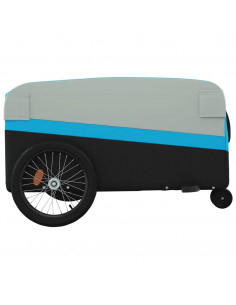 Rimorchio da Bici Nero e Blu 45 kg in Ferro 2
