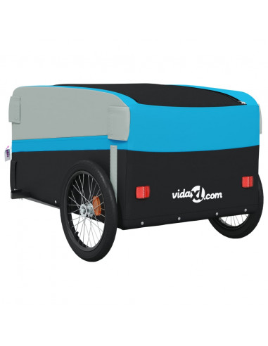 Rimorchio da Bici Nero e Blu 45 kg in Ferro