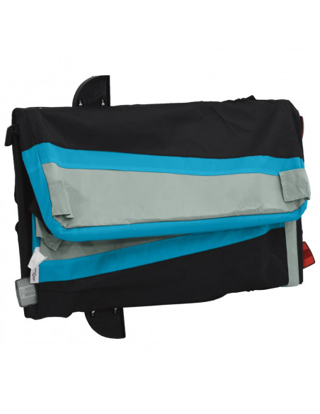 Rimorchio da Bici Nero e Blu 45 kg in Ferro