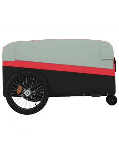 Rimorchio da Bici Nero e Rosso 45 kg in Ferro