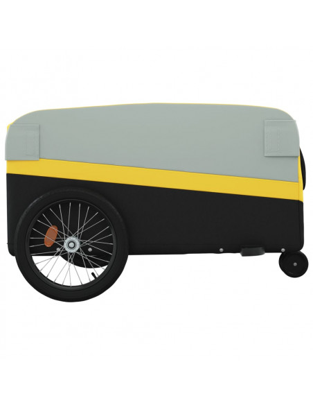 Rimorchio da Bici Nero e Giallo 45 kg in Ferro