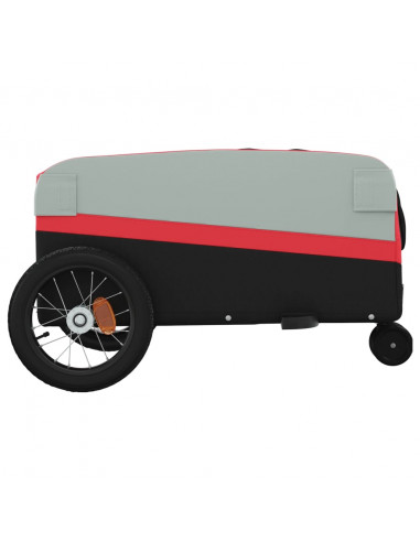 Rimorchio da Bici Nero e Rosso 30 kg in Ferro